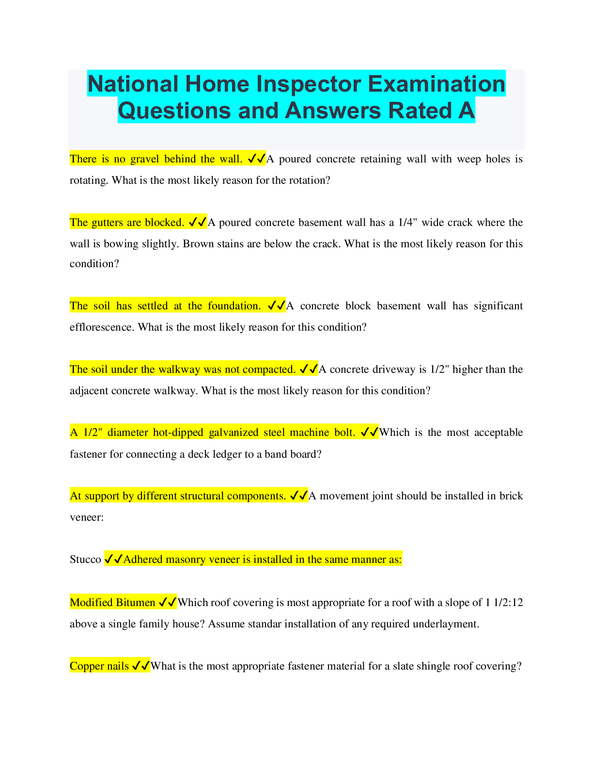 Texas Principles of Real Estate Express Exam Questions & Answers